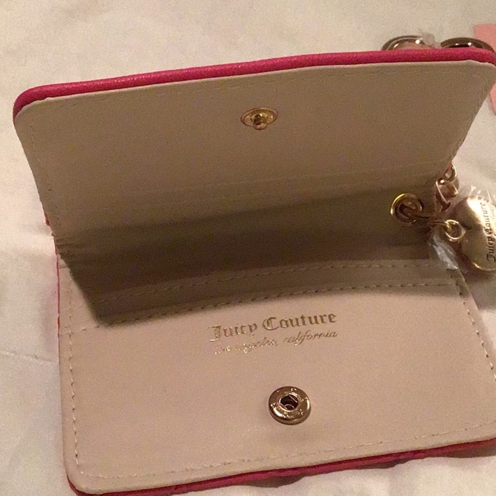 Juicy Couture Pink Card Holder with Heart Charm - Picture 2 of 2